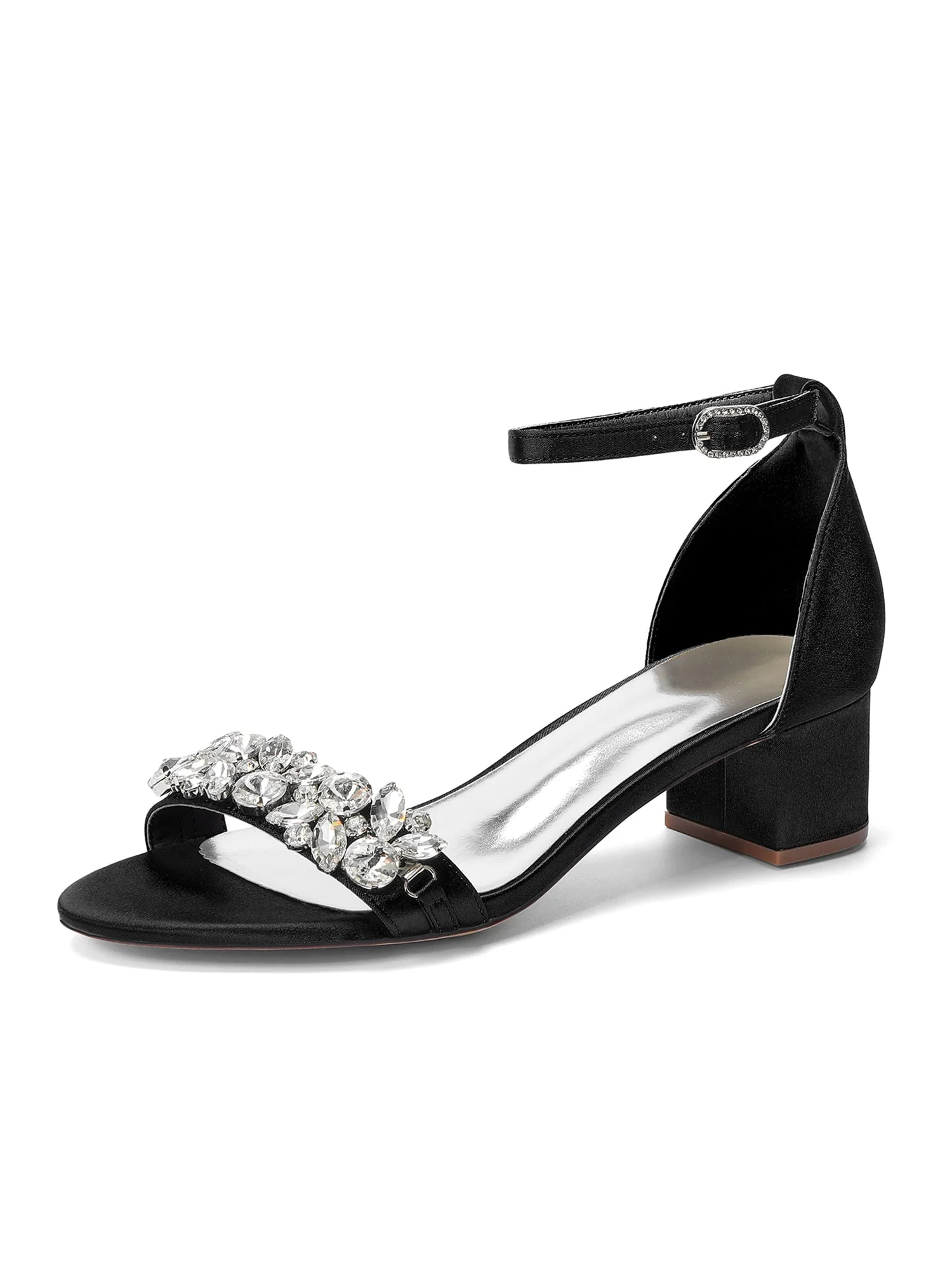 Sandales Stiletto à Motif Floral Cristal